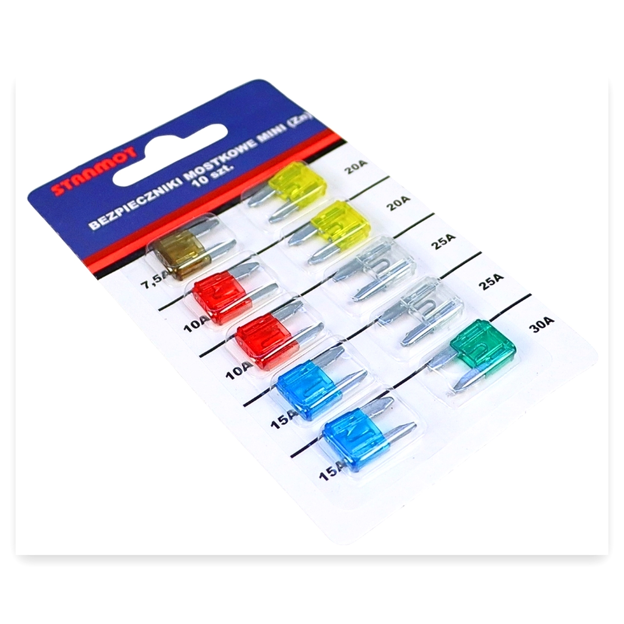 57cf559790a955646495a7f6fa0cd99f.jpg Zestaw komplet bezpieczników płytkowych mini 10szt (zawieszka)