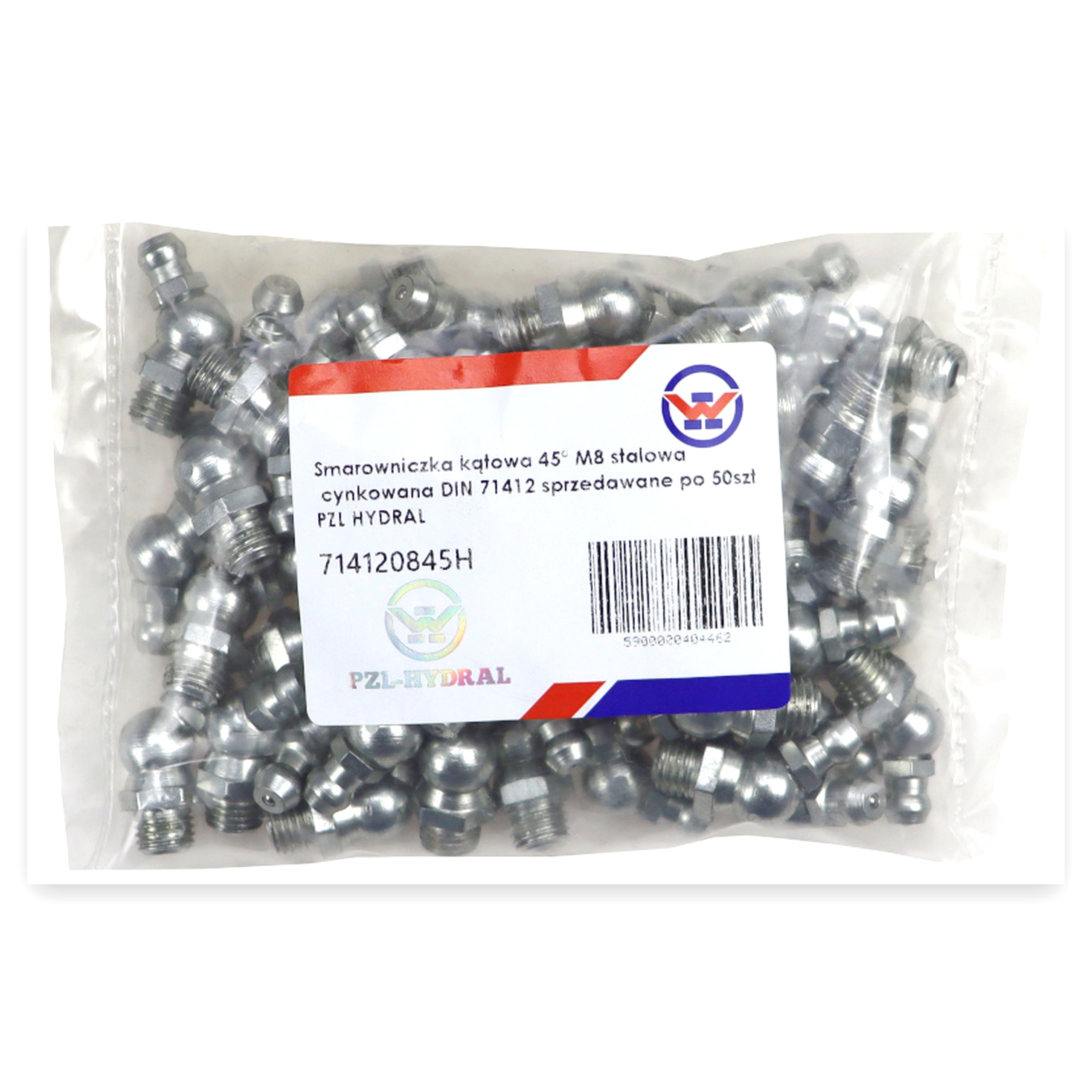 591db3c1cf0132444b1bc22e237189da.jpg Smarowniczka kątowa 45 M8 stalowa cynkowana DIN 71412 (sprzedawane po 50szt) PZL HYDRAL widoczna cena za 1 sztukę