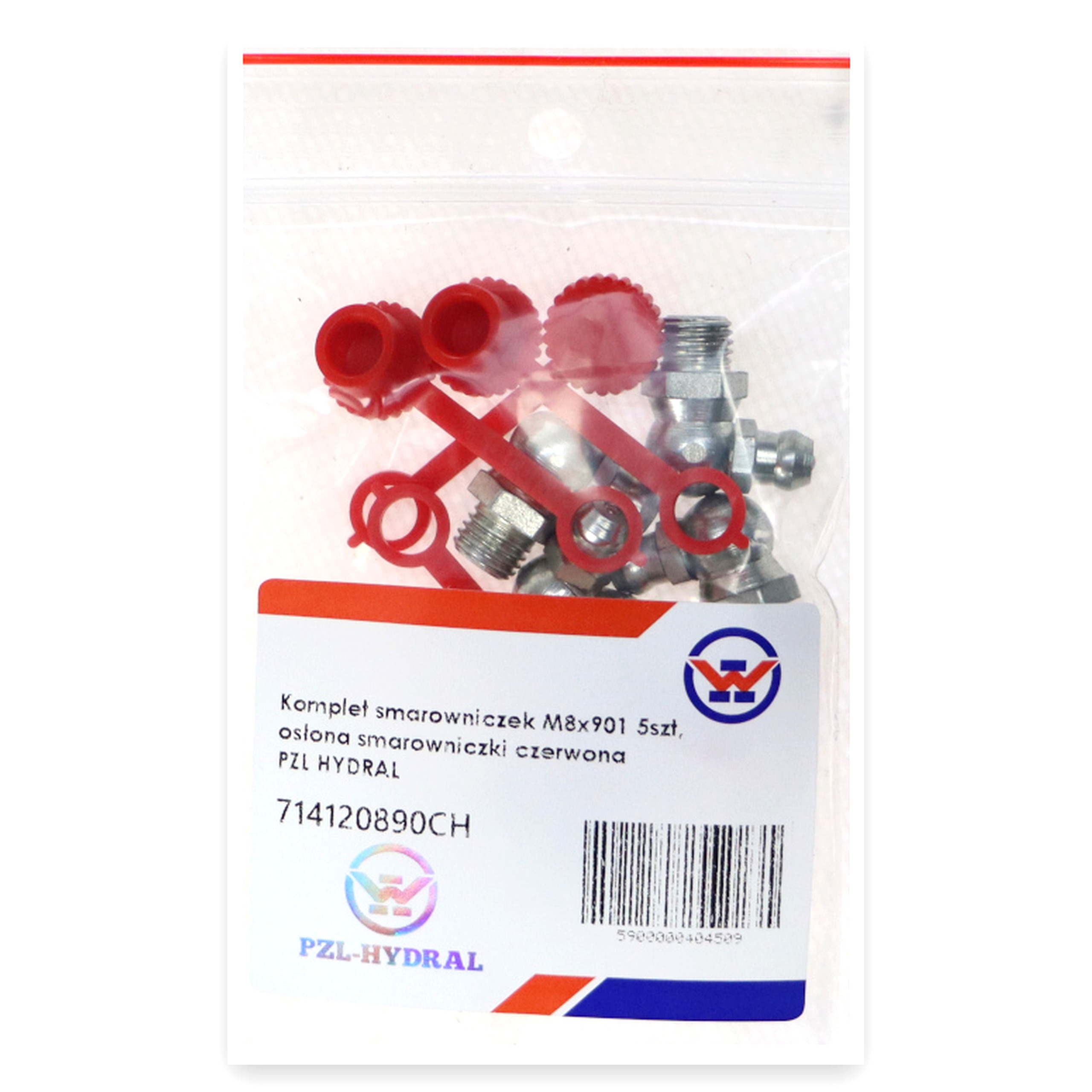 611b5afa8ad7bc527189db0b9ca5ae96.jpg Komplet smarowniczek M8x901 5szt, osłona smarowniczki czerwona PZL