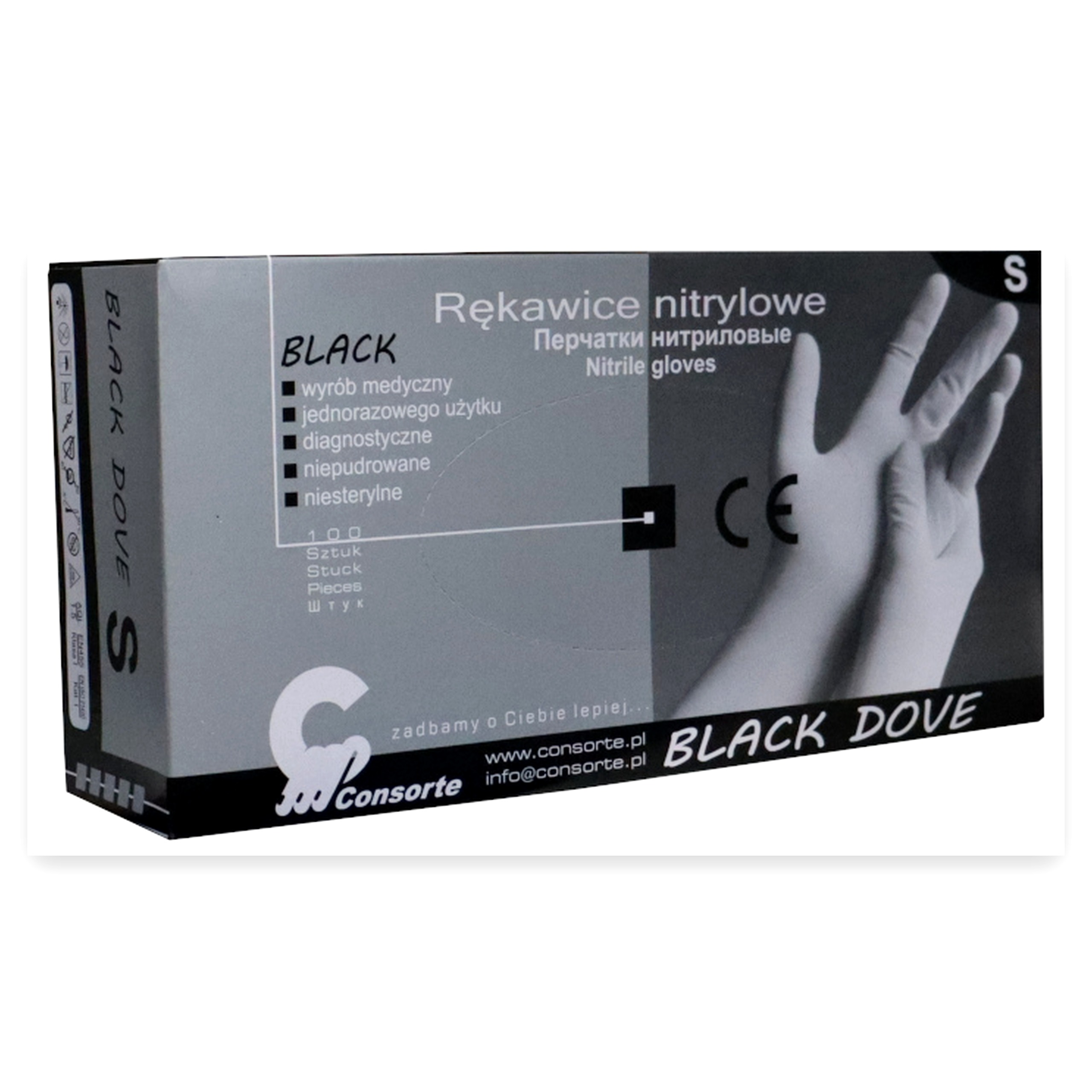 6ac3baec70692c52bd3687a2048efe03.jpg Rękawice diagnostyczne gumowe wykonane z nitrylu Czarne rozmiar S