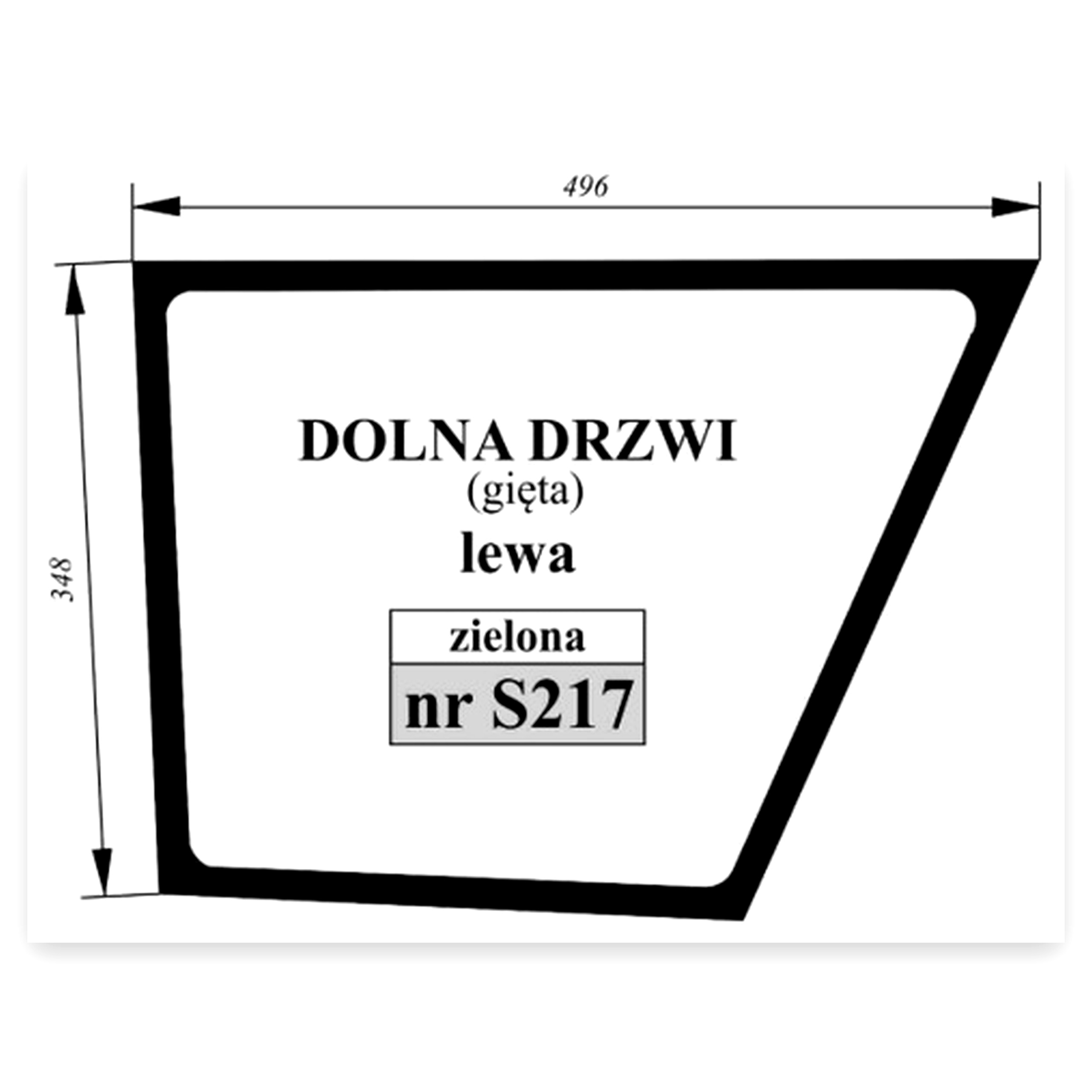 74939af305da4152f7d02e438c4a3cbd.jpg Szyba drzwi dolna lewa gięta zielona Valtra/Valmet Valtra Szyba