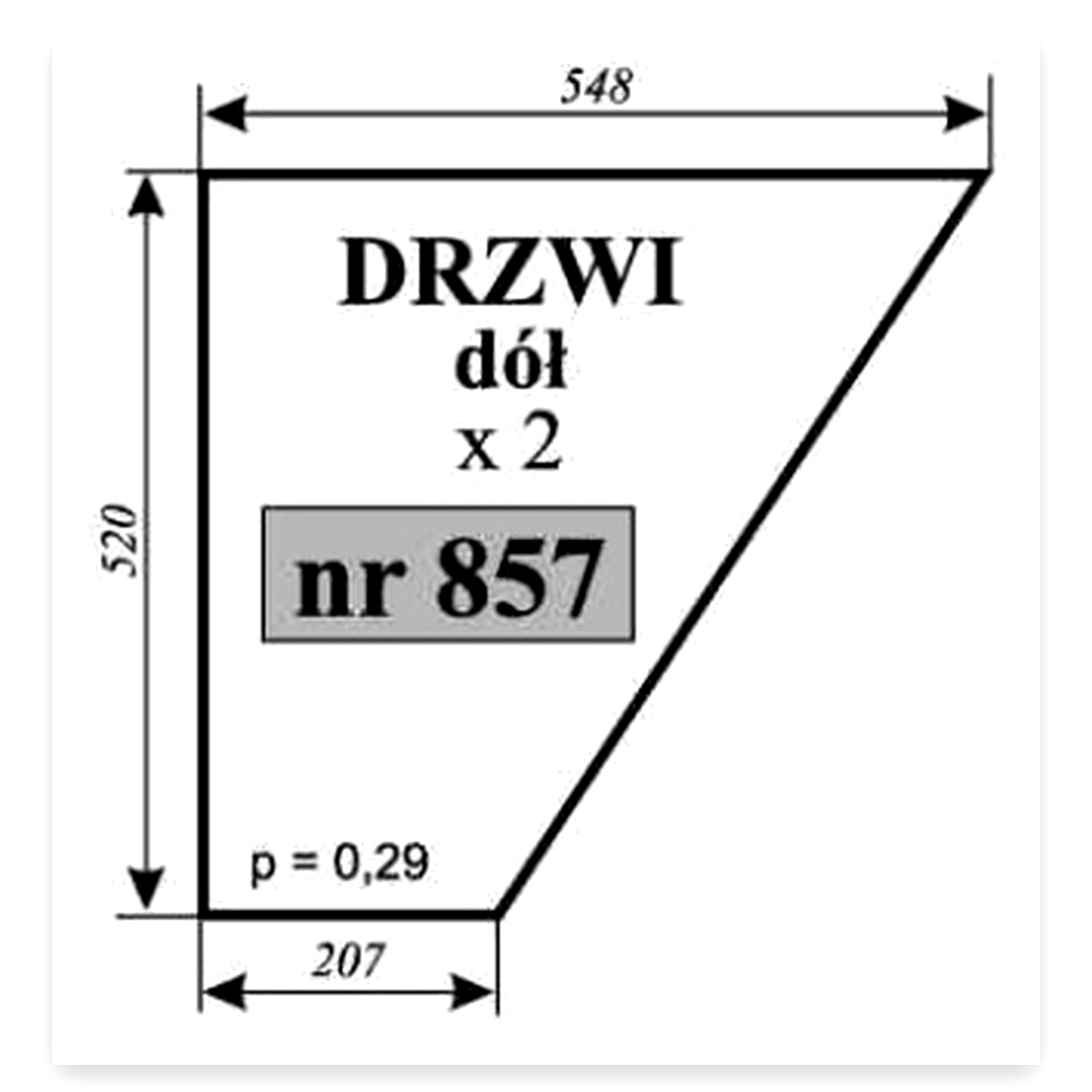 Szyba drzwi dolna do ładowacza Fendt