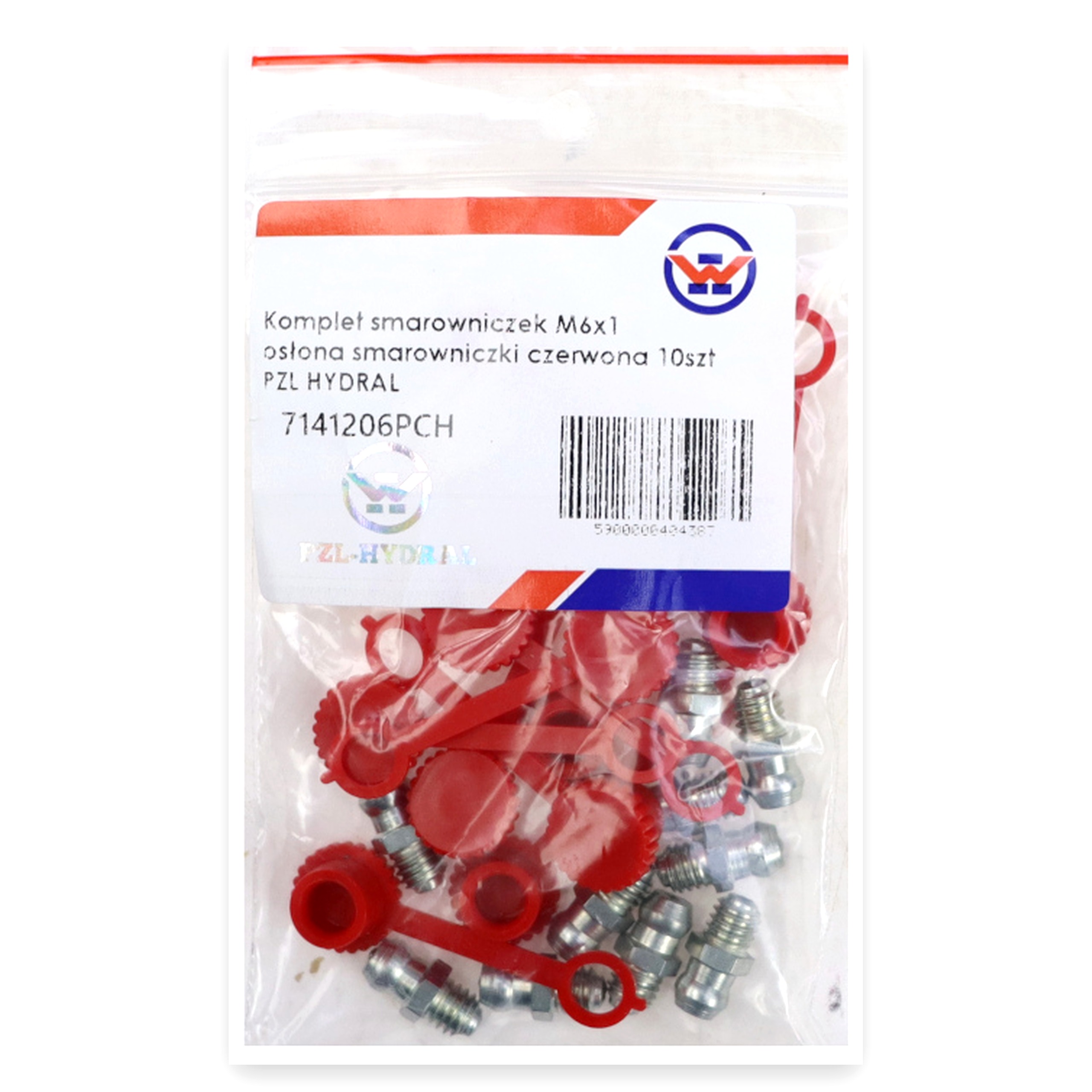 9bc3f8de4b5ed637403c256e27902649.jpg Komplet smarowniczek M6x1 10szt, osłona smarowniczki czerwona PZL