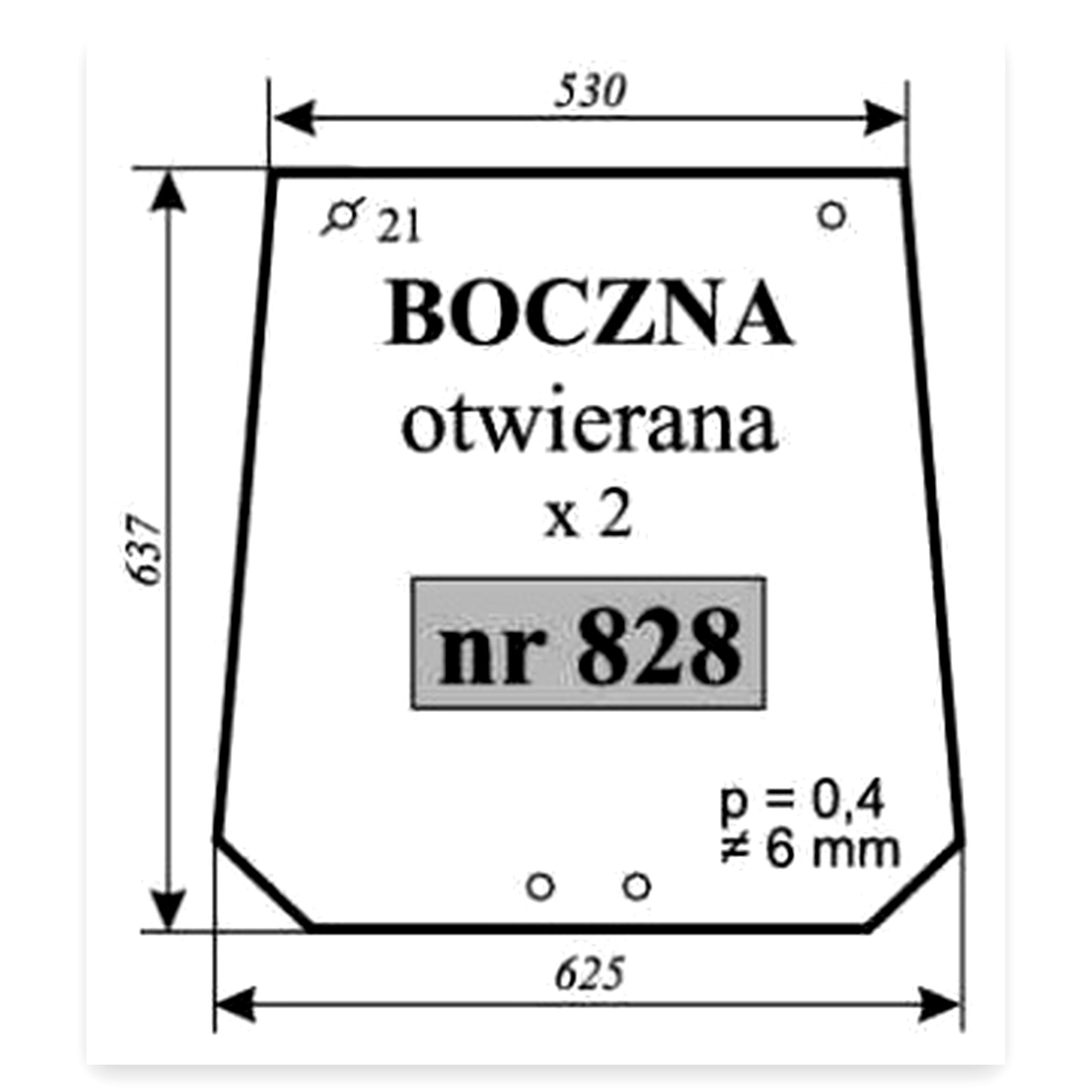 b4c2d82d6fb5ce3e8449c265b9ab1399.jpg Szyba boczna otwierana do ciągnika New Holland 7056