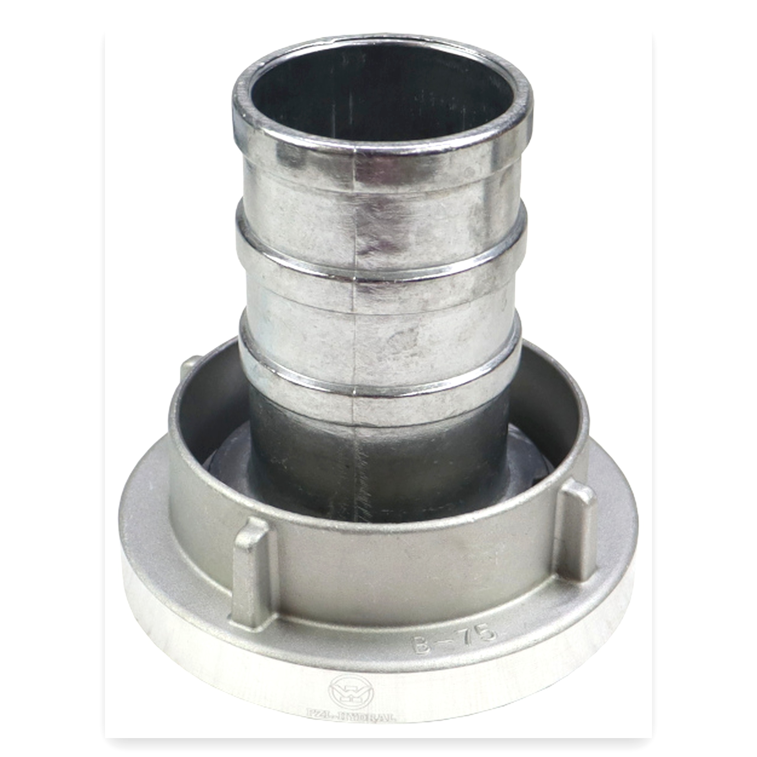 bd294ff36ef29a2aa479c04efd89418b.jpg Łącznik ssawny STORZ 75 mm z tuleją pod wąż 65 mm aluminiowy PZL