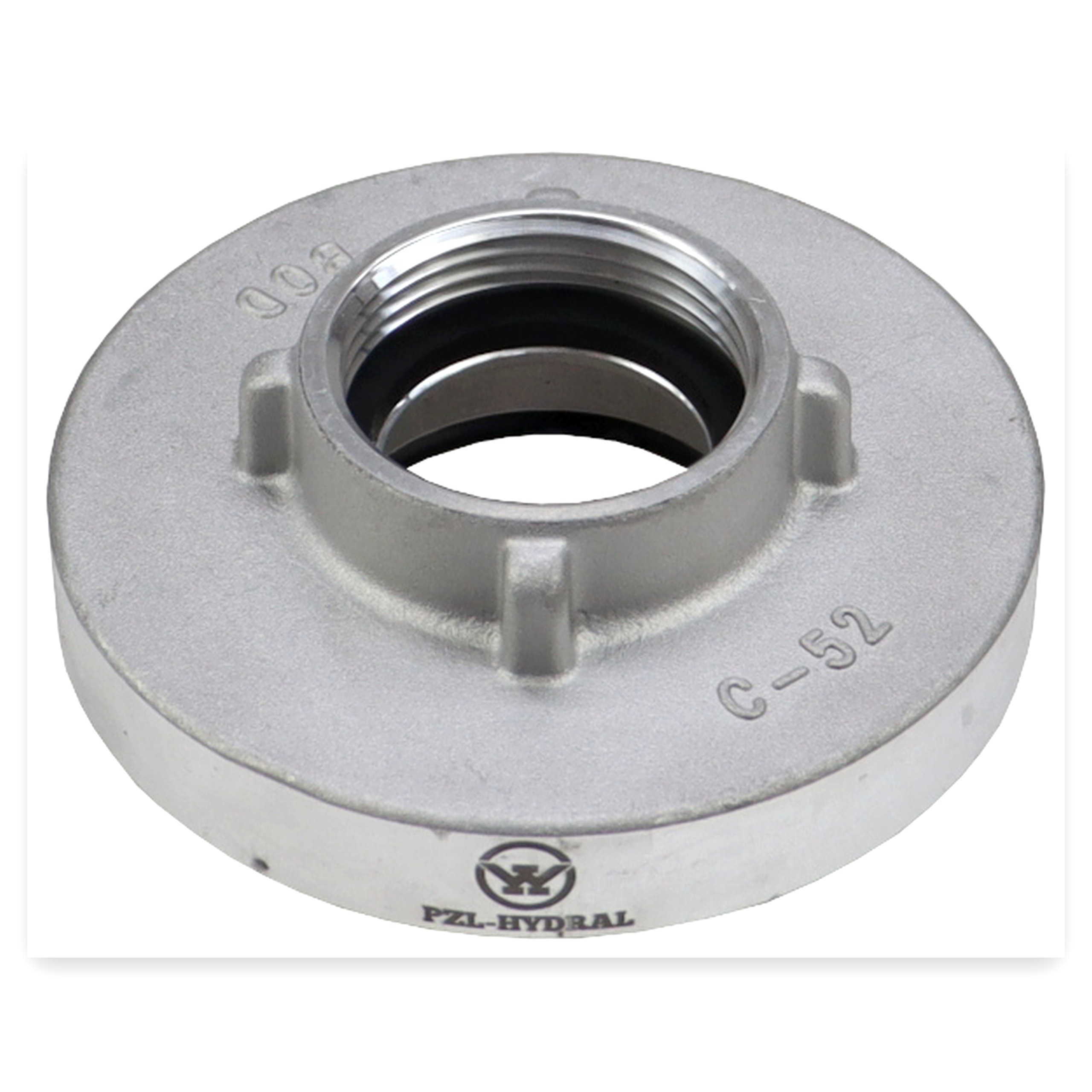 c66b1706bcd09f84a294624f47462c7a.jpg Nasada aluminiowa STORZ 52 mm z gwintem wewnętrznym 1 1/4" PZL HYDRAL