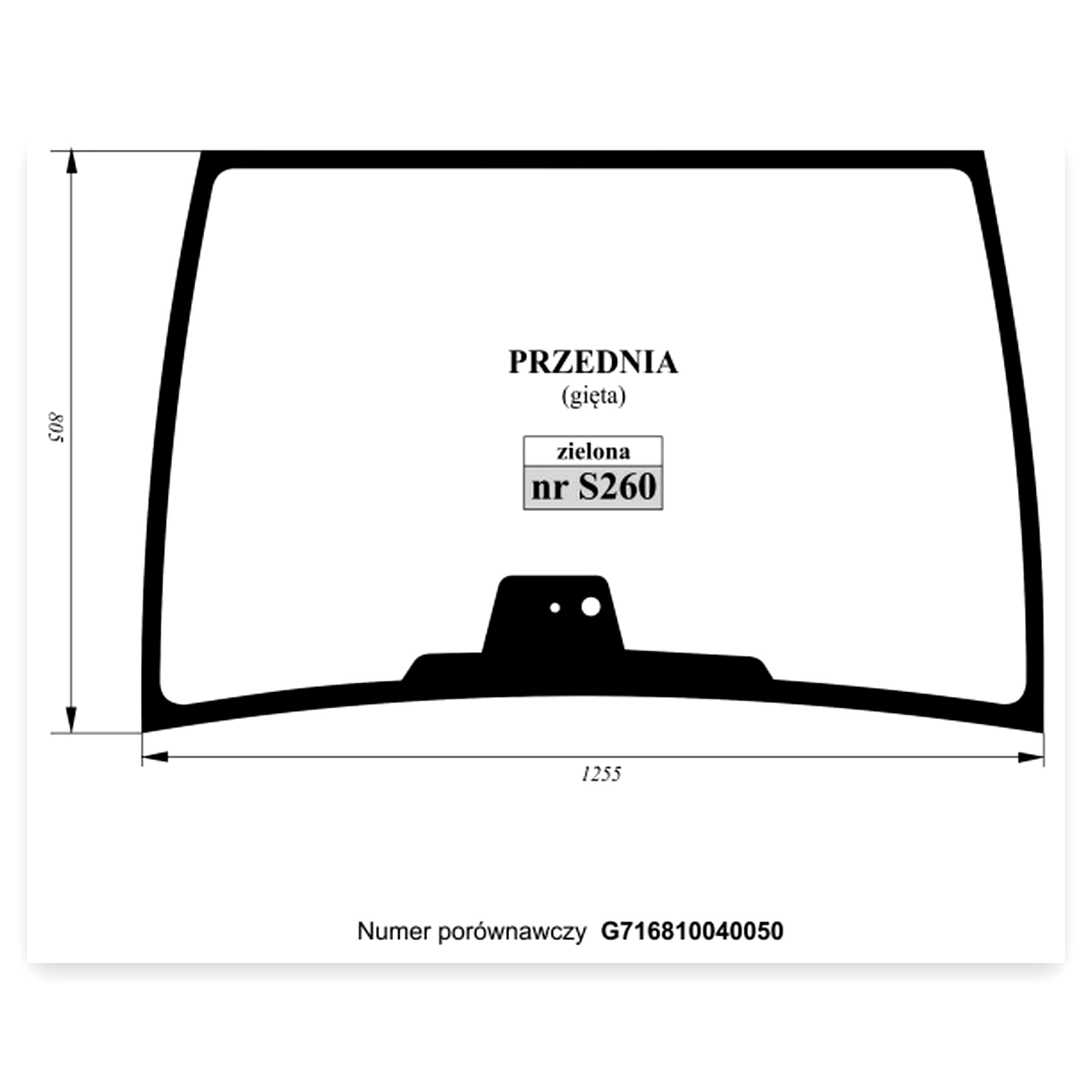 Szyba przednia gięta do ciągnika Fendt