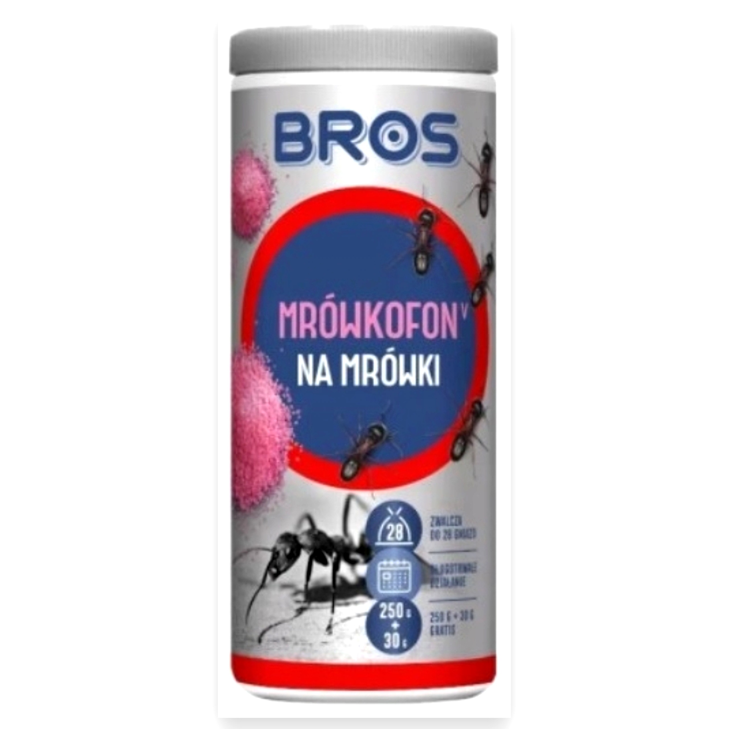 c91ef2aba5936eb1b71d95e320c81ebe.jpg Środek granulat różowy na mrówki ogrodowe 250g Mrówkofon Bros