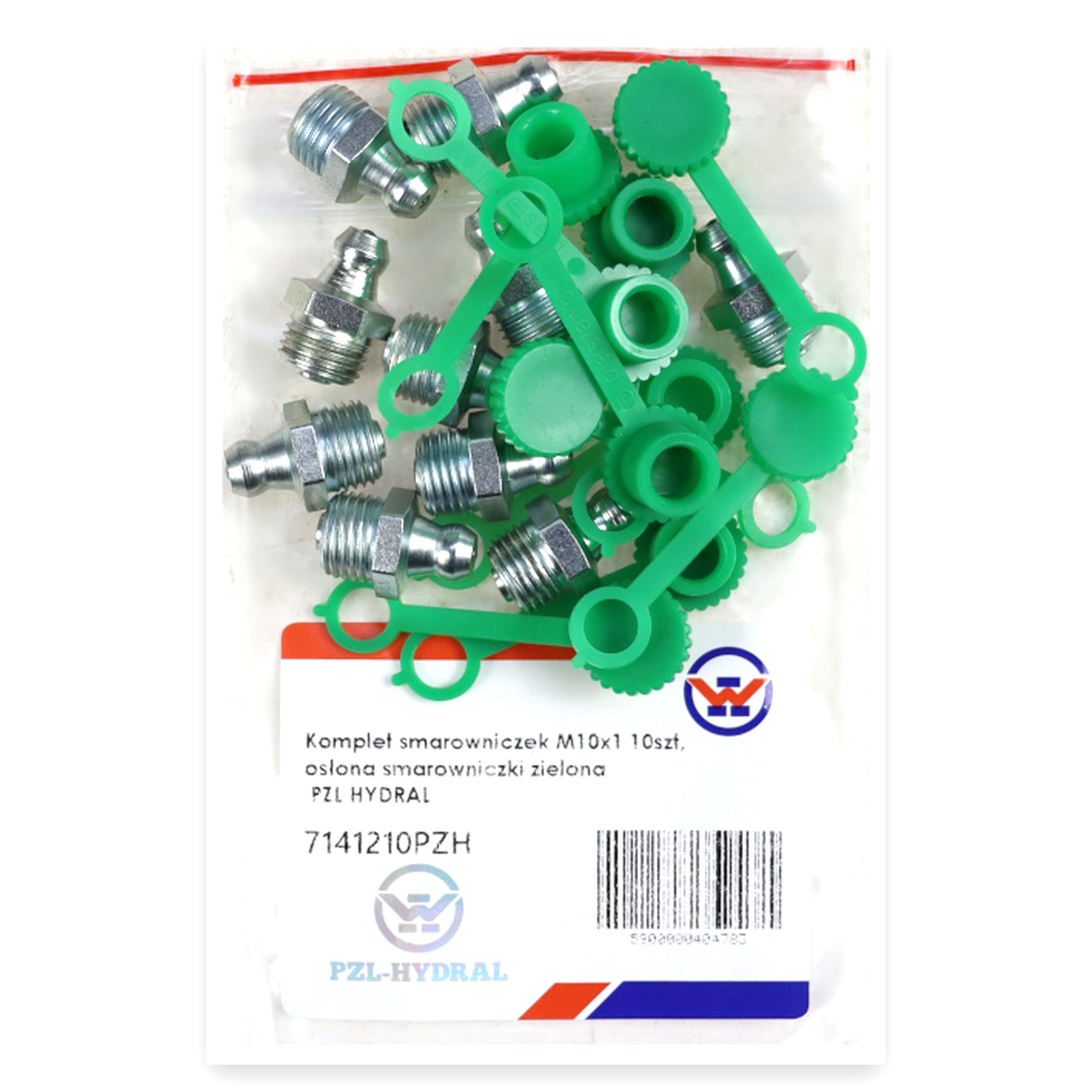 cff4a4330fe6654acba0bb1434292e0a.jpg Komplet smarowniczek M10x1 10szt, osłona smarowniczki zielona PZL