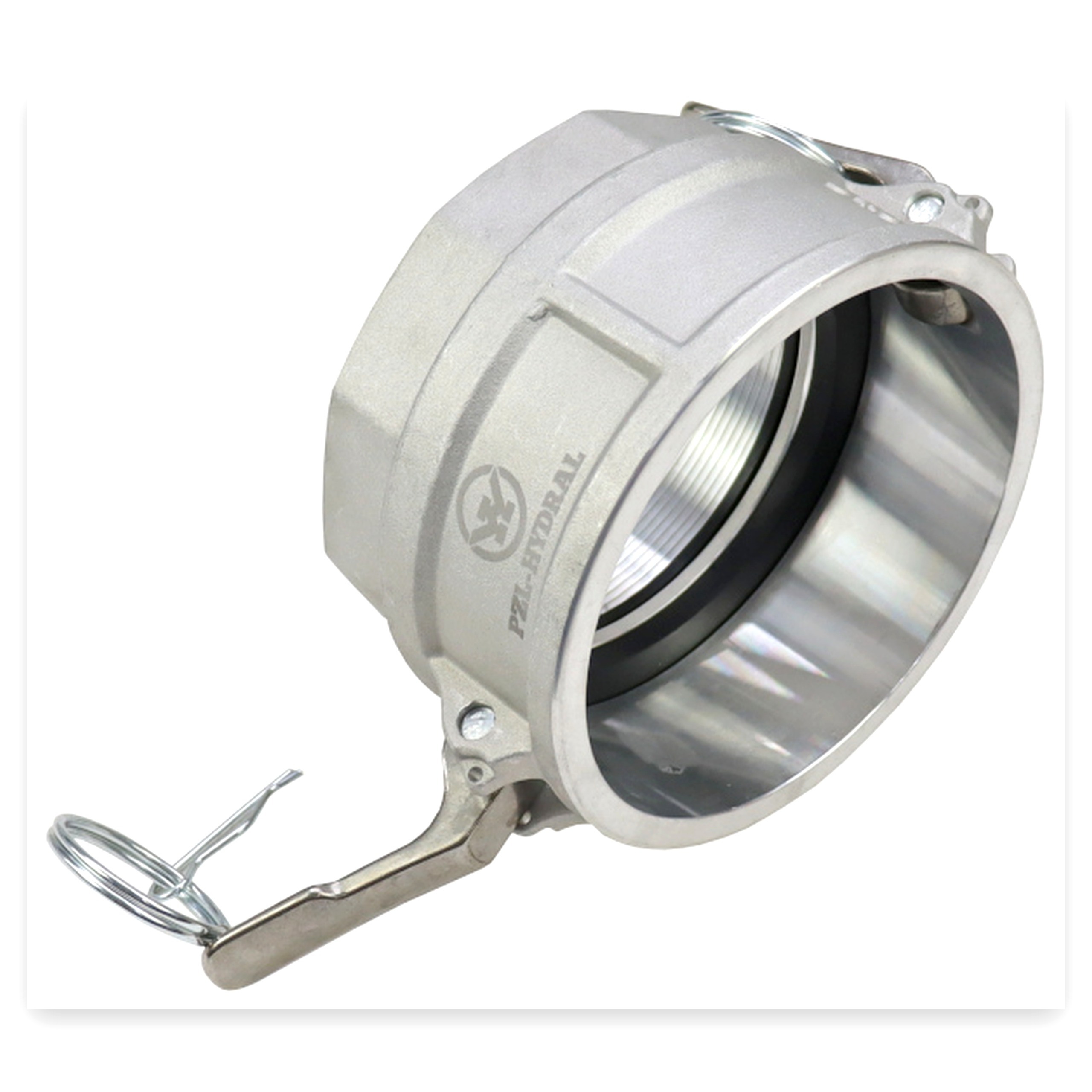 d527ca12141fa06a77dfd660bc5ab555.jpg Szybkozłącze Camlock coupling gniazdo Typ D aluminium 4" x 101 mm PZL