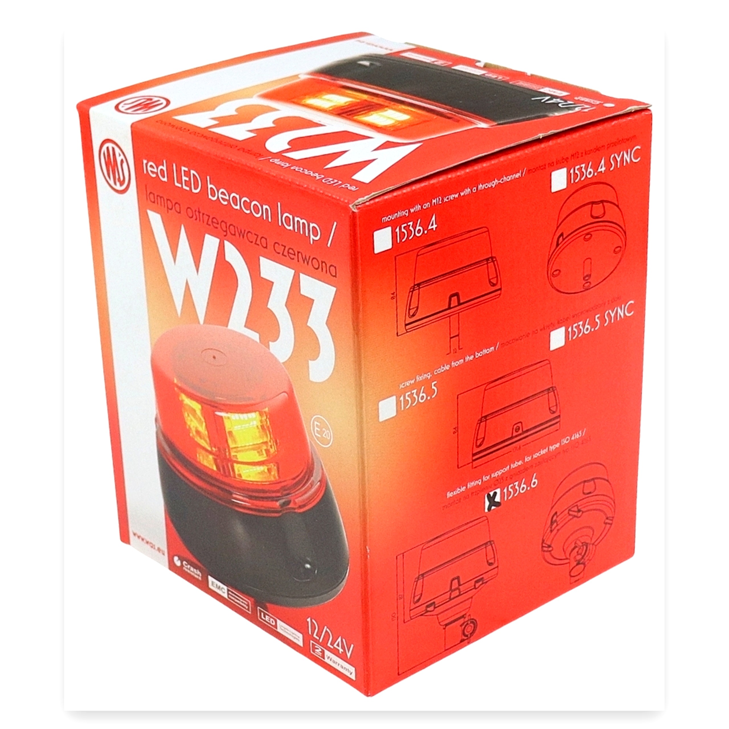 da6fd62b420112ad181f66879c5fb54a.jpg Lampa ostrzegawcza LED V błyskowa kogut IP6 mocowanie na trzpień WAŚ