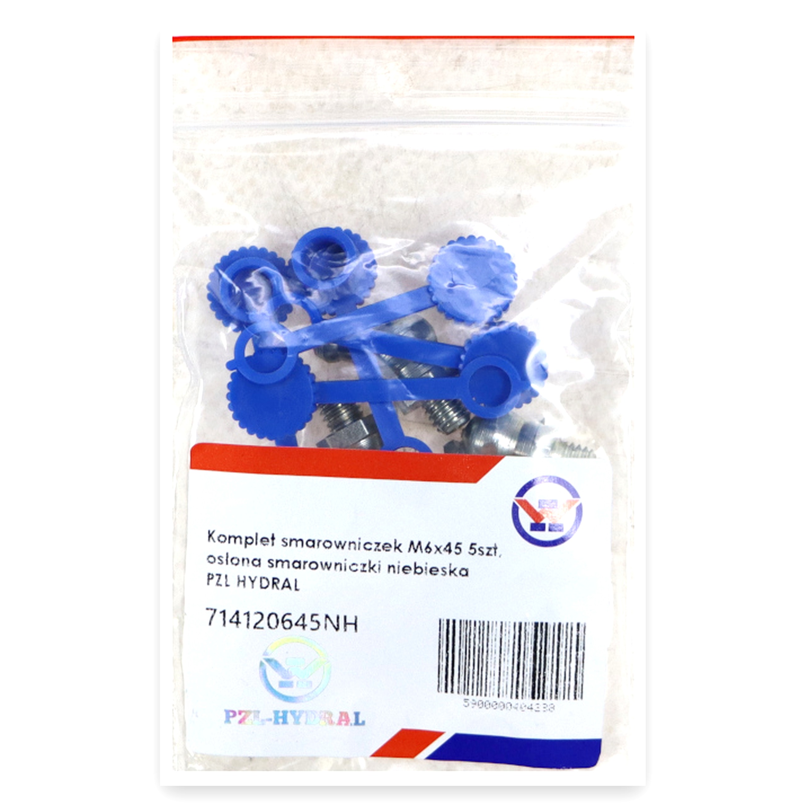 ddb5938509eb7ea6609debb55e1a8302.jpg Komplet smarowniczek M6x45 5szt, osłona smarowniczki niebieska PZL