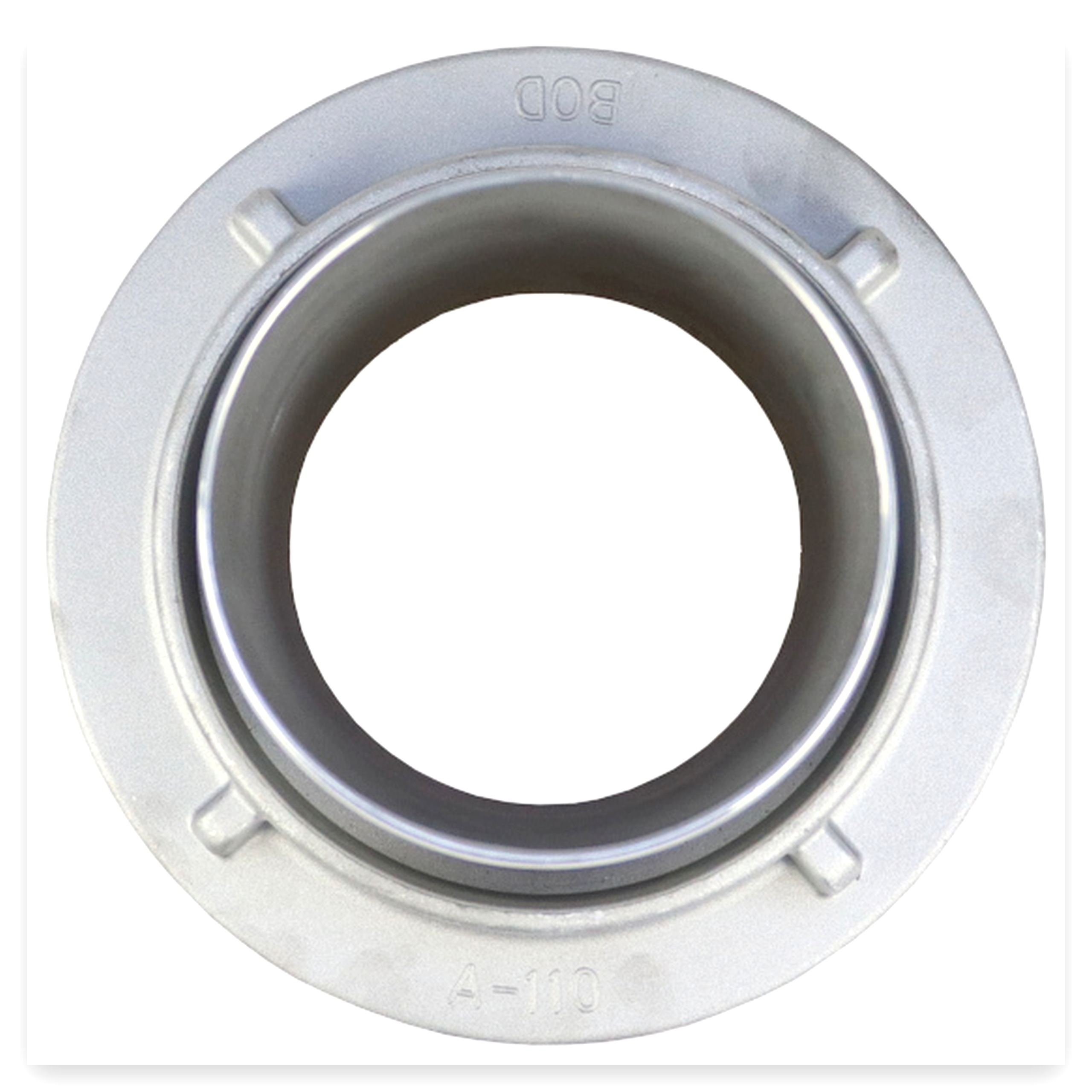 f2e756be50295c13f6f5fce0b477f811.jpg Łącznik do obejmy skorupowej 110 mm aluminiowy z karbowaną tuleją PZL