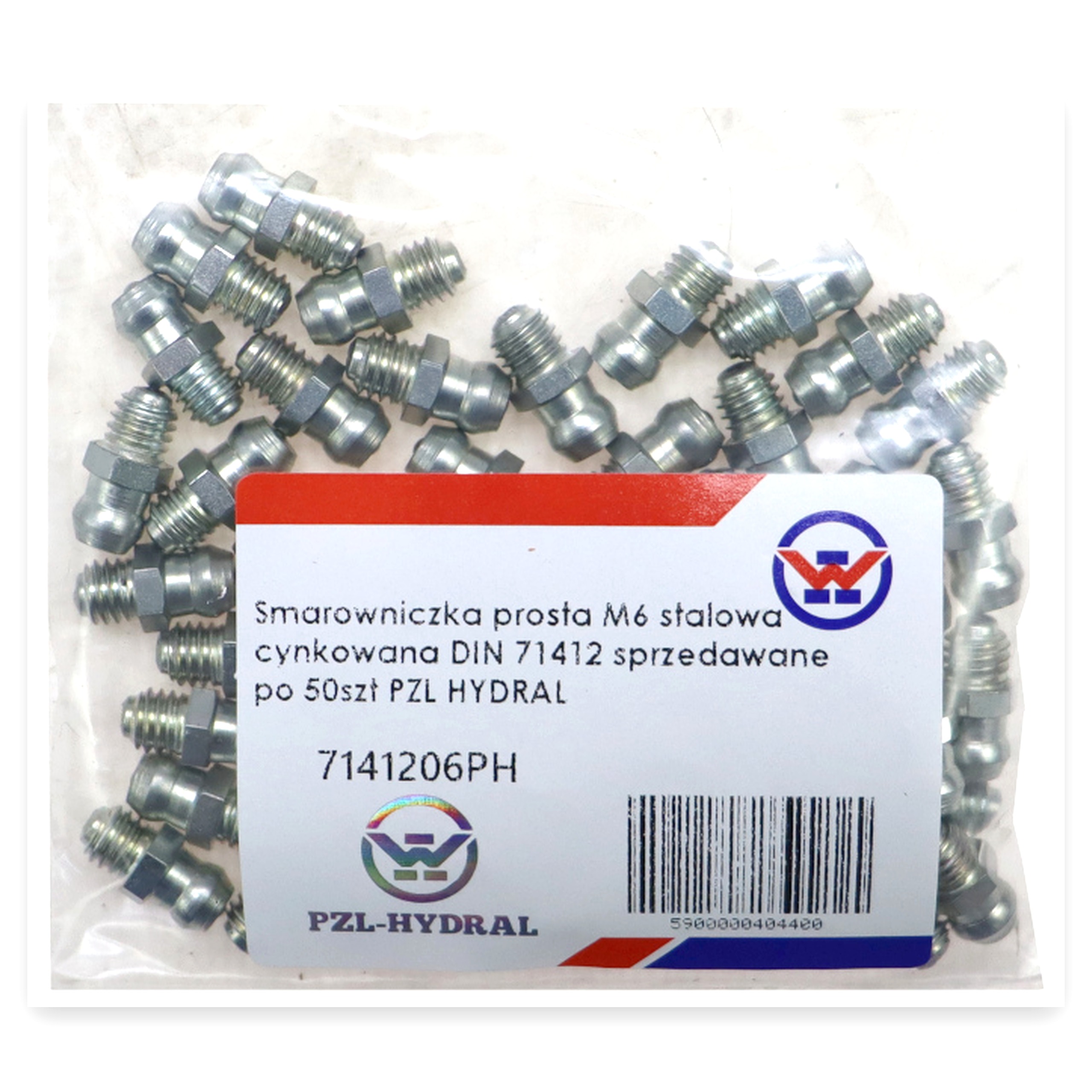 f81244dd71241f33ab781920170709f6.jpg Smarowniczka prosta M6 stalowa cynkowana DIN 71412 (sprzedawane po 50szt) PZL HYDRAL widoczna cena za 1 sztukę