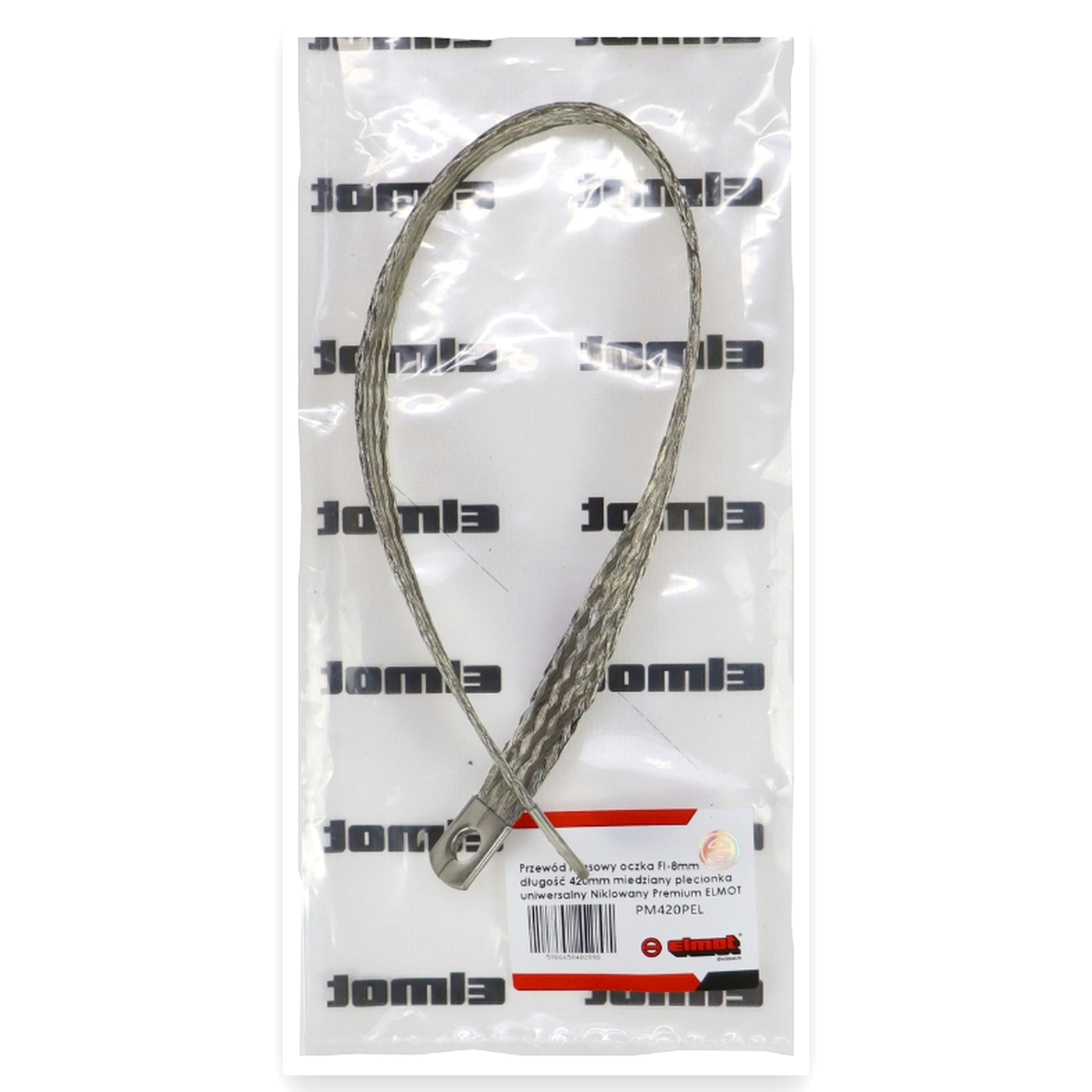 f9b288755f9c77b0647f7258610fcee0.jpg Przewód masowy oczka FI-8 mm długość 420 mm miedziany plecionka