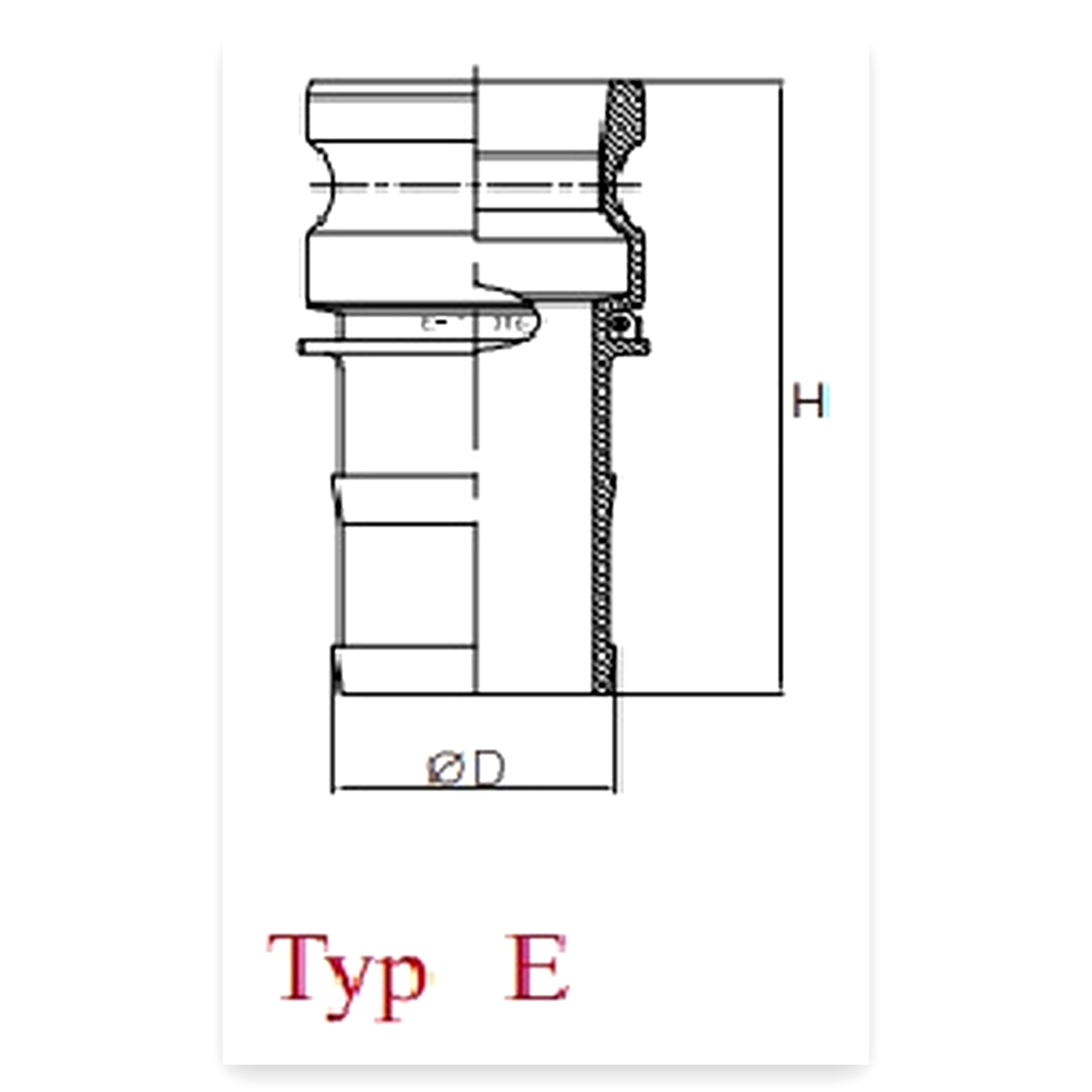 Szybkozłącze Camlock coupling wtyczka Typ E aluminium 2 1/2" x 63 mm