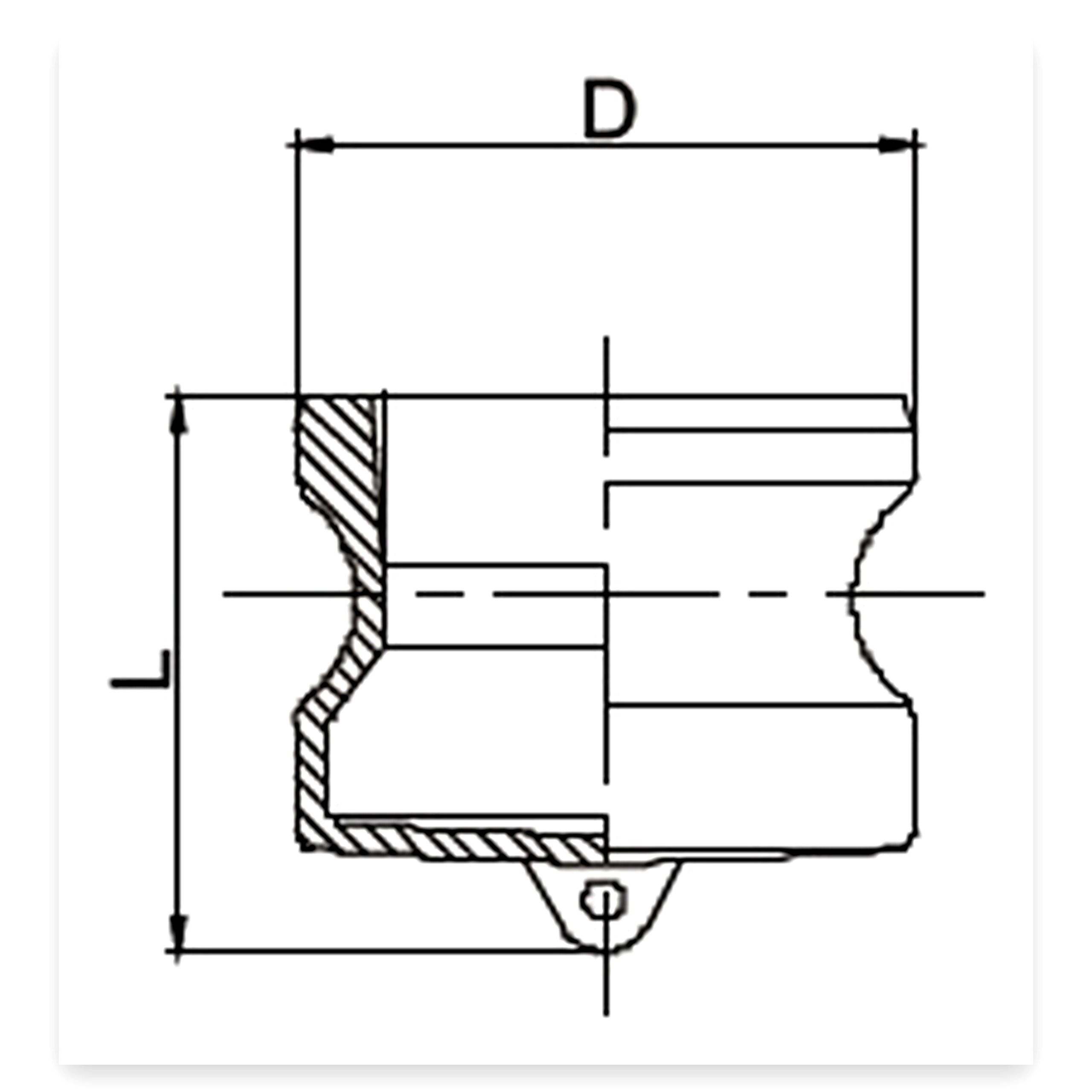 fdad9e48529323292de1a7c53f6267f9.jpg Zaślepka złącza Camlock DP męska 16bar aluminium 5" x 127 mm PZL